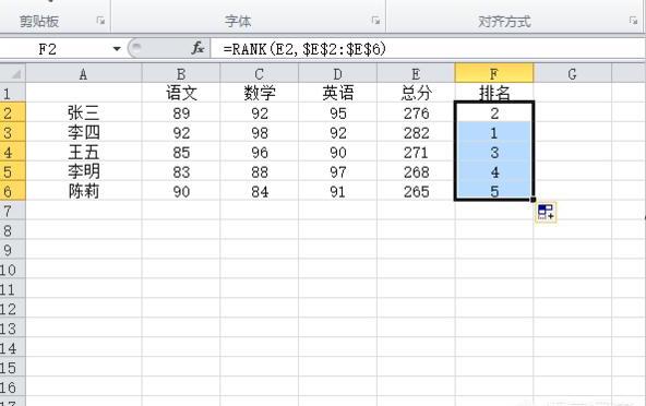 Excel怎么给成绩单排名 Excel怎么给成绩单排名
