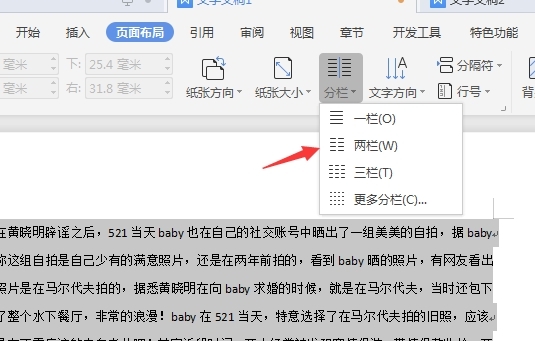 word怎么把一页分成左右两半