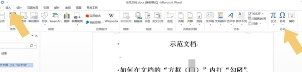 Word怎么在方框中打对号