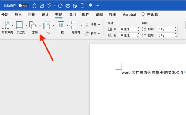 word文档怎么排版页面有横有竖
