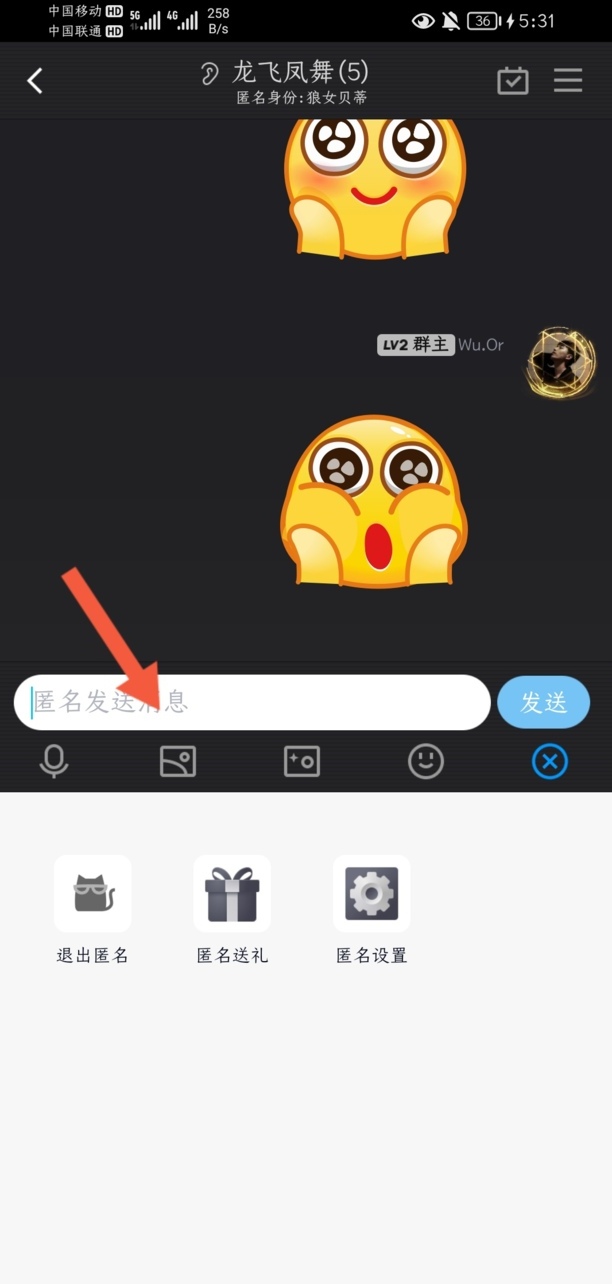 在qq里怎样发匿名消息