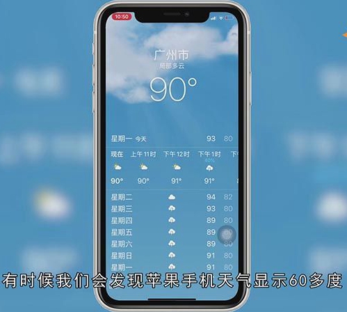 苹果天气显示60多度