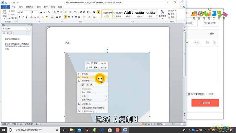 pdf图片怎么复制到word文档里
