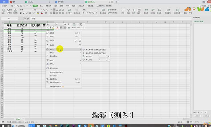 wps表格怎么增加行列
