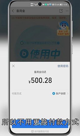 支付宝备用金怎么还