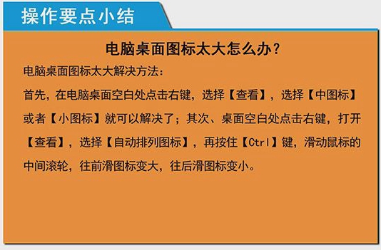 电脑桌面图标的太大怎么办