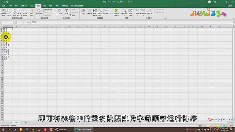 按姓氏排序excel怎么设置
