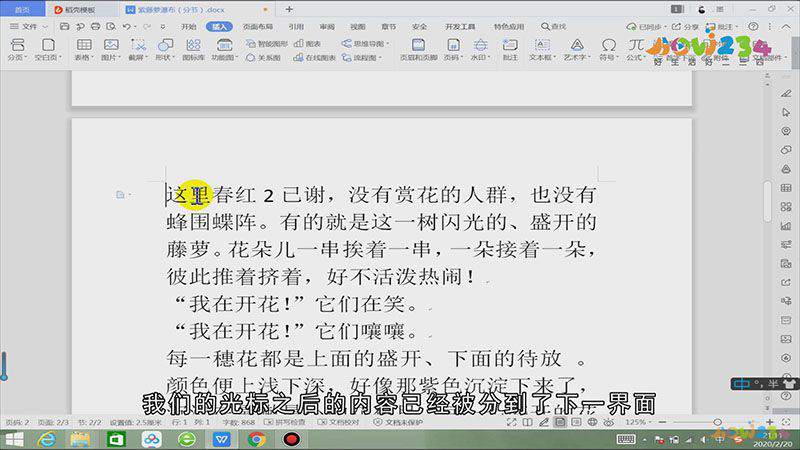 word文档怎么分节